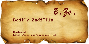 Boér Zsófia névjegykártya